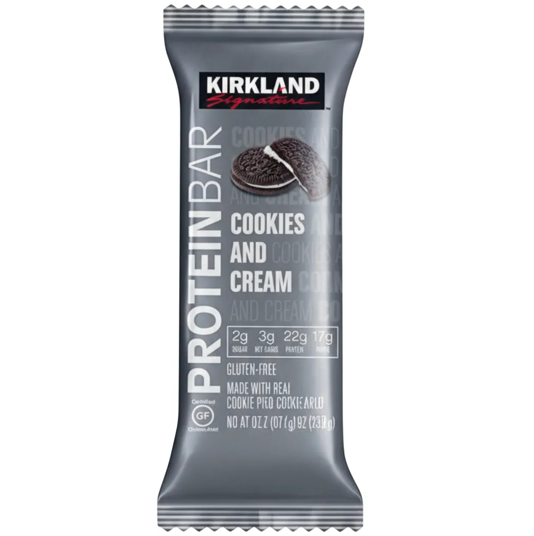 Kirkland Signature Cookies and Cream protein bar product photo