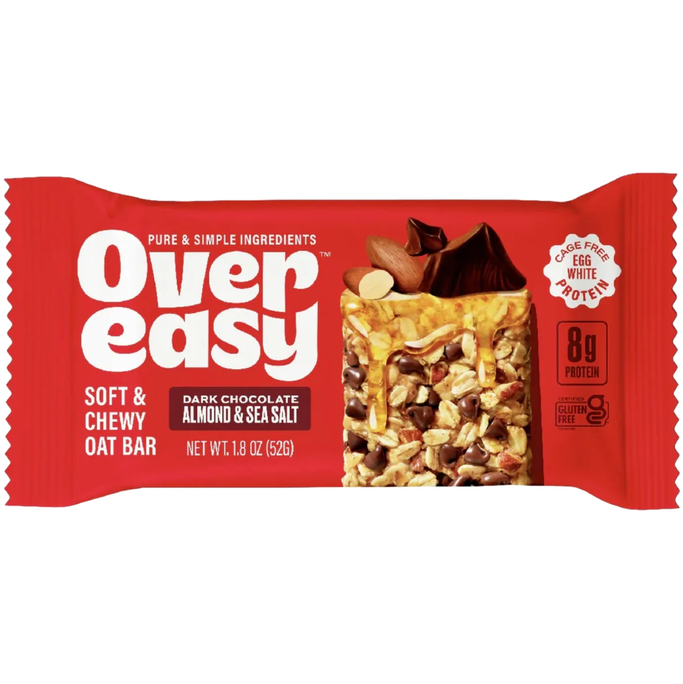 Over Easy Dark Chocolate Almond & Sea Salt protein bar product photo