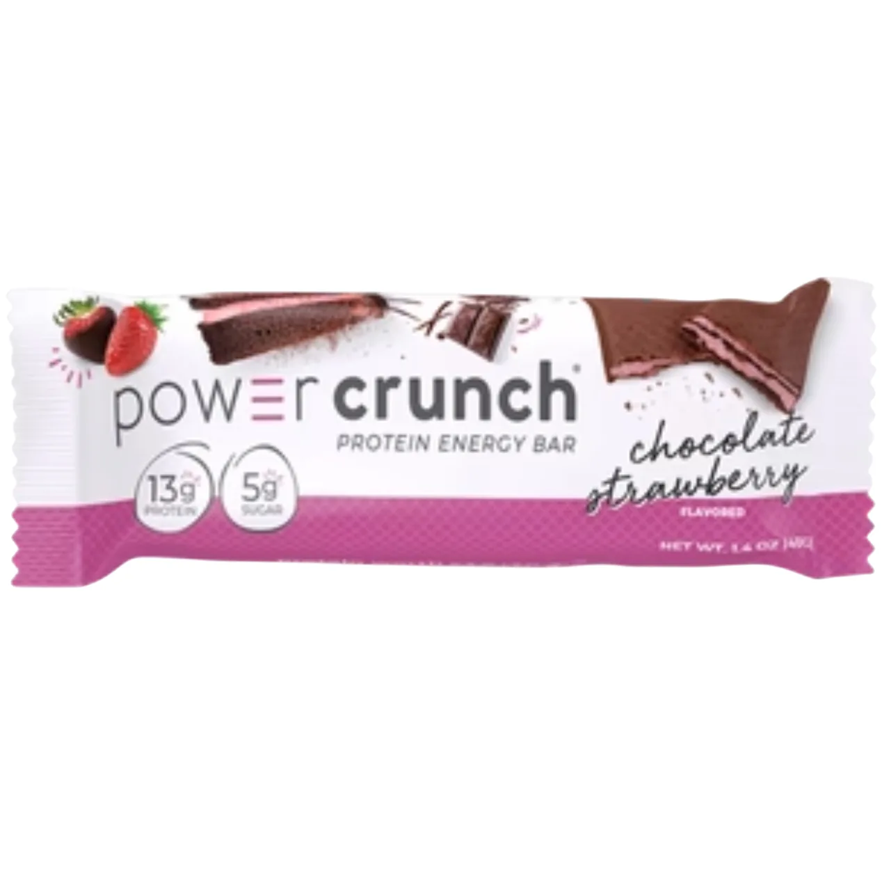 Power Crunch Chocolate Strawberry protein bar product photo