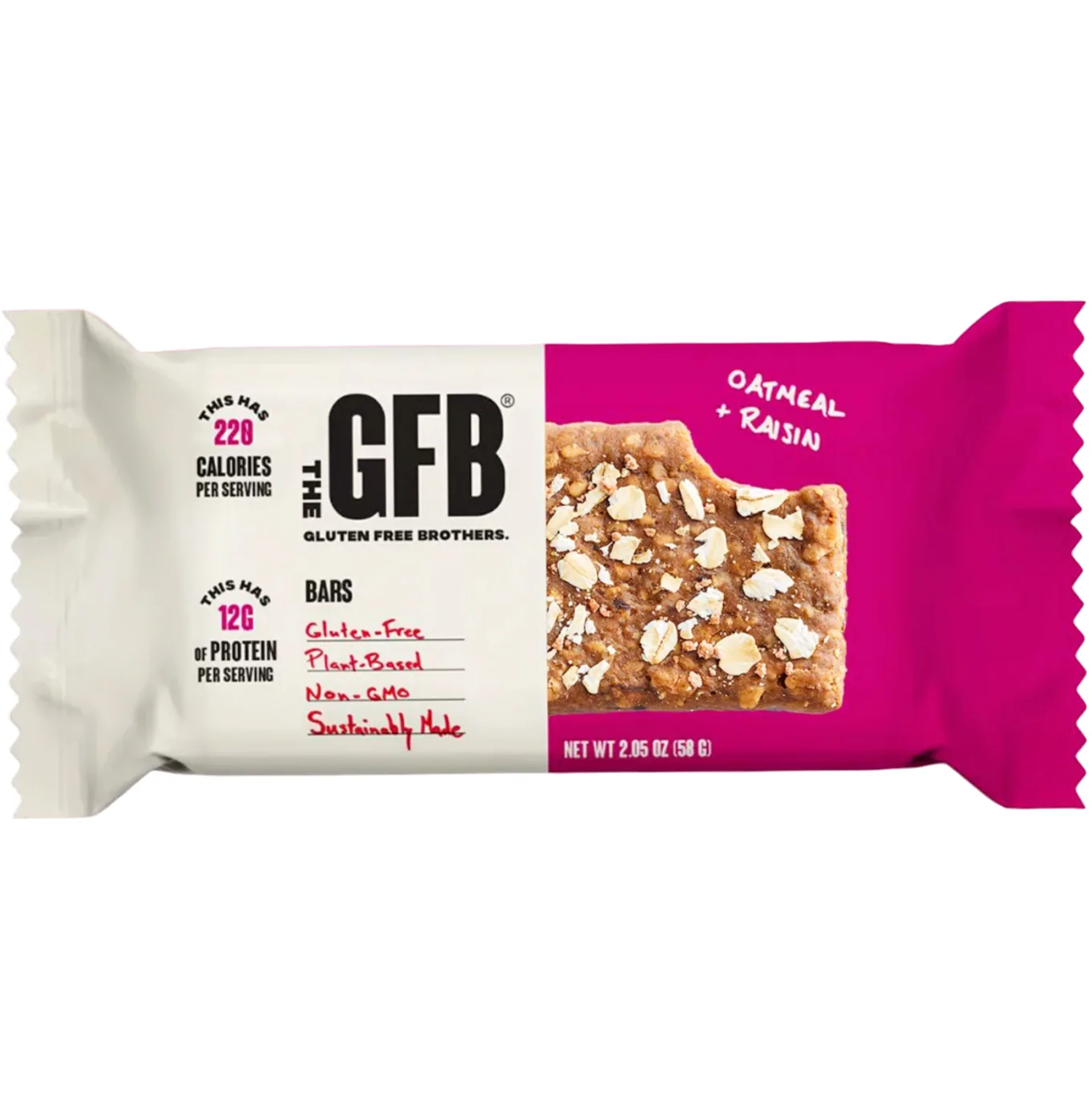 The GFB Oatmeal Raisin protein bar product photo